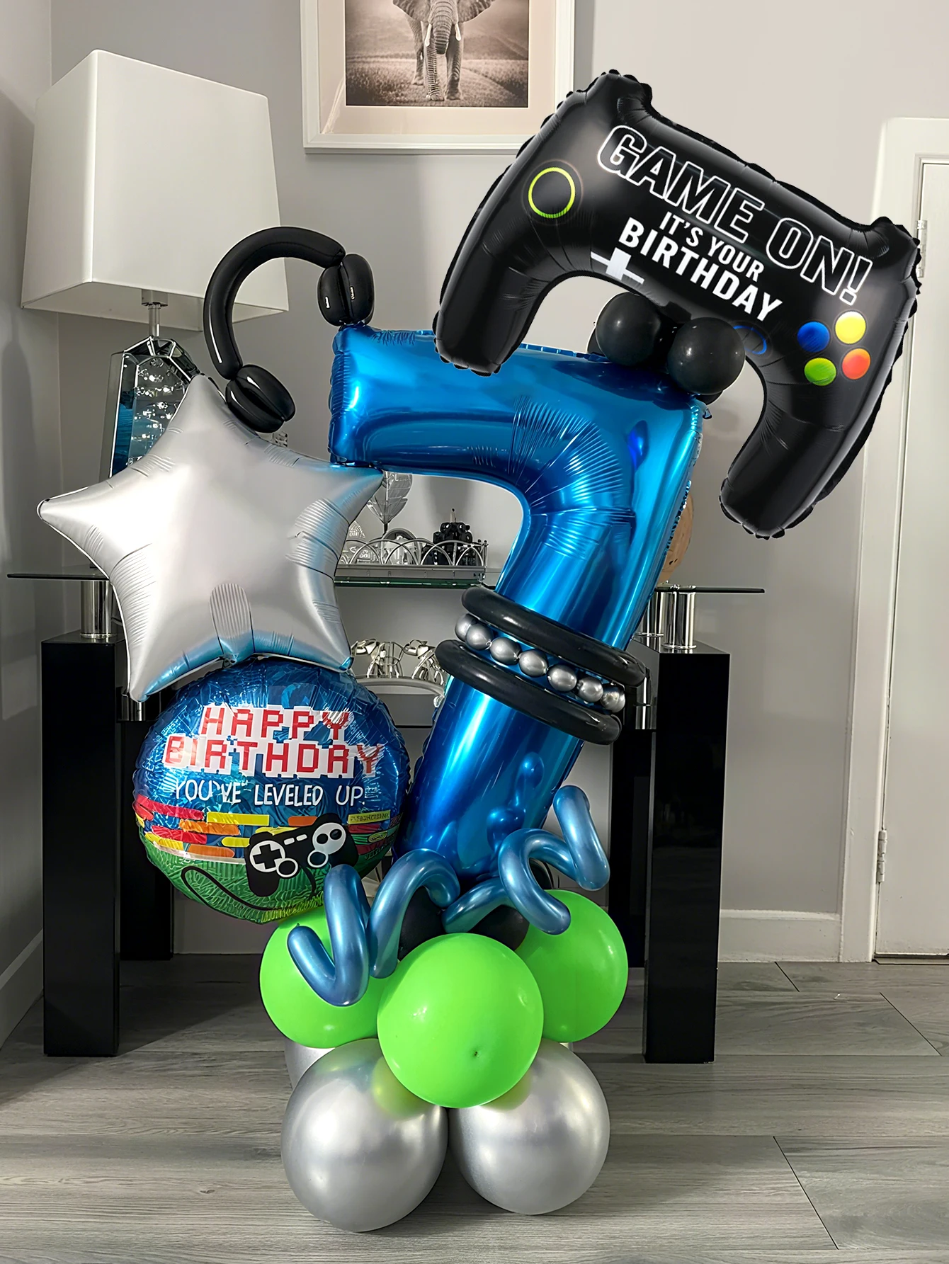 Gaming Accessories For Room - 32-teiliges Spiel-Themen Geburtstags-Zahlenballon-Set Gamer-Ballons für Game-On-Party
